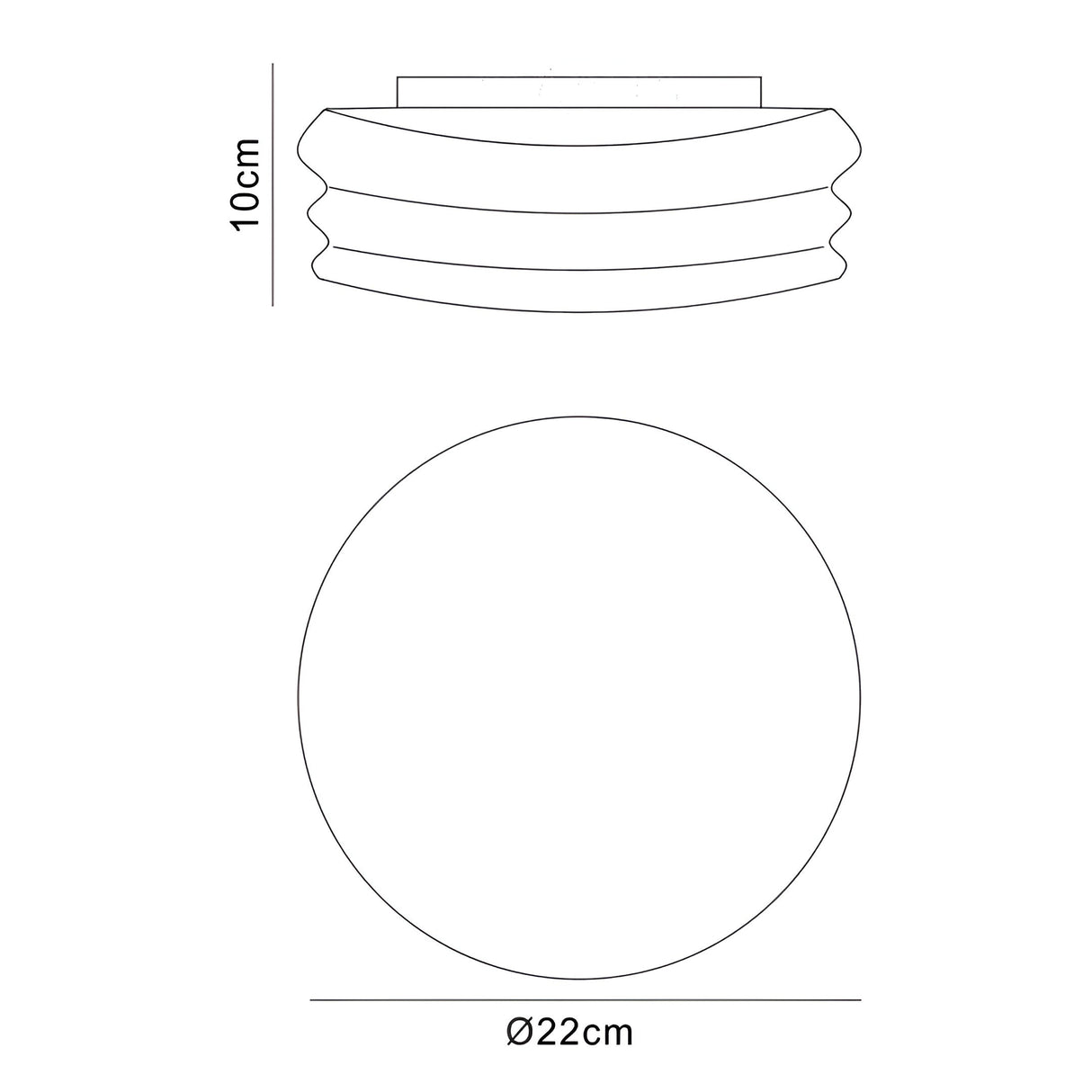 Mediterraneo 22cm 2 Light Glass Ceiling/Wall Light - White