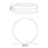 Mediterraneo 22cm 2 Light Glass Ceiling/Wall Light - White