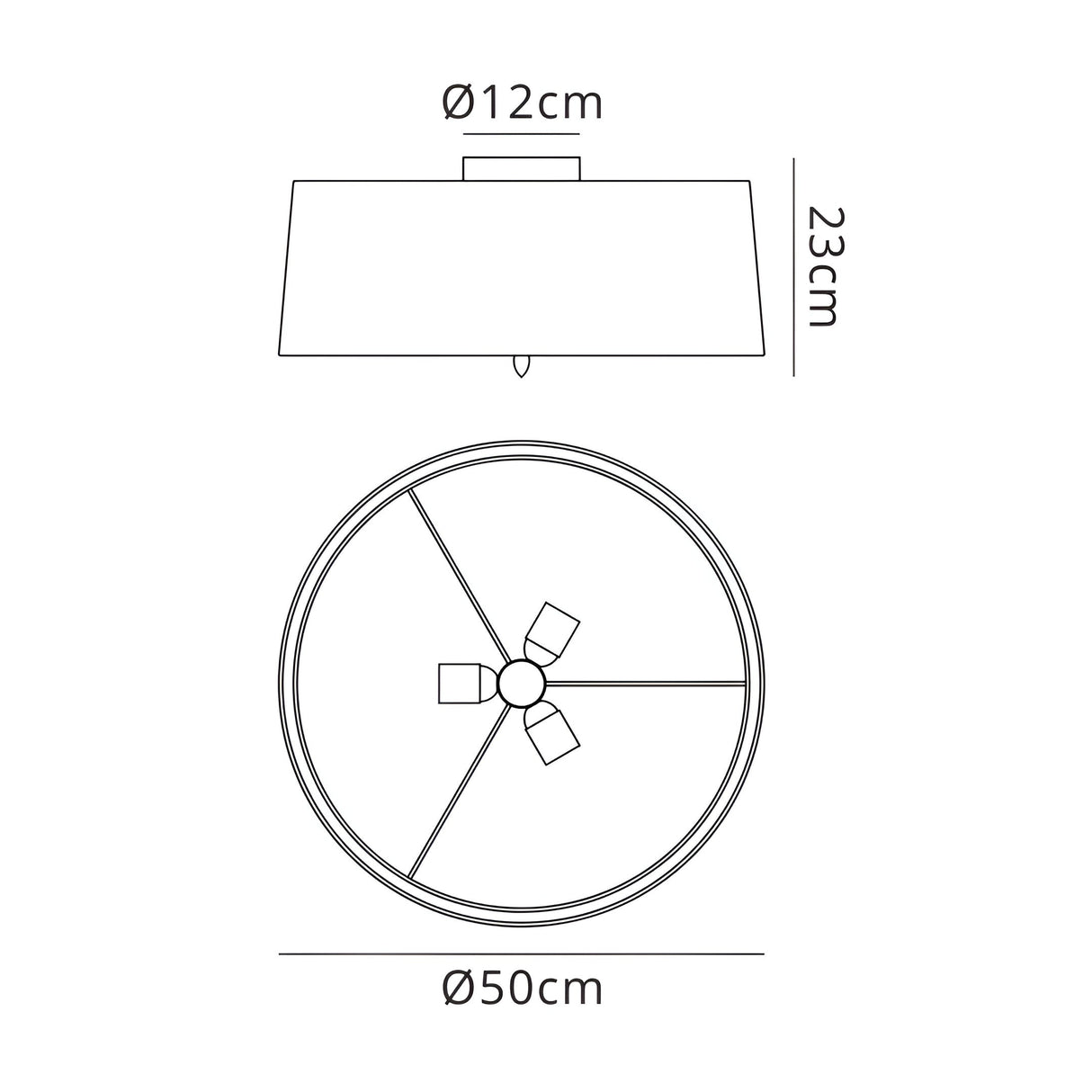 Lua 3 Light Flush Ceiling Light - Ash Grey