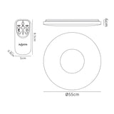 Reef Large CCT Dimmable LED Flush Ceiling Light With Remote Control - Chrome/White