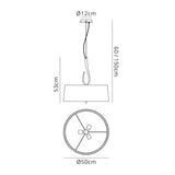 Lua 3 Light Pendant Light – Satin Nickel With White Shade