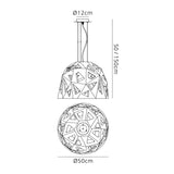 Facette 50cm 1 Light Pendant Light - Gloss White & Polished Chrome