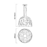 Facette 50cm 1 Light Pendant Light - Gloss Black & Polished Chrome