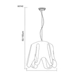 Phantom 50cm Glass Pendant Light 1 Light - White & Chrome