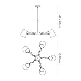 Looker 78cm 5 Light Chandelier - Matt White & Beech