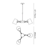 Looker 66cm 3 Light Chandelier - Matt White & Beech