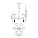 Tiffany 12 Light Crystal Chandelier - Gold With  Bronze Shades