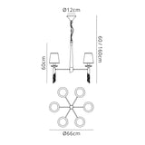 Tiffany  12 Light Crystal Chandelier - Chrome With White Shades