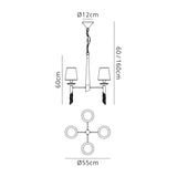 Tiffany 8 Light Crystal Chandelier - Chrome With Bronze Shades