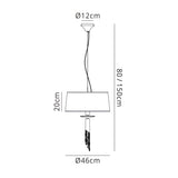 Tiffany 4 Light Crystal Pendant Light – French Gold With White Shade