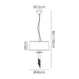 Tiffany 4 Light Crystal Pendant Light – Polished Chrome With White Shade