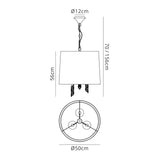 Tiffany 6 Light Crystal Pendant Light – French Gold With Soft Bronze Shade