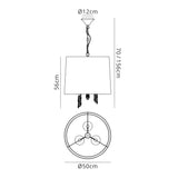 Tiffany 6 Light Crystal Pendant Light – Polished Chrome With Soft Bronze Shade