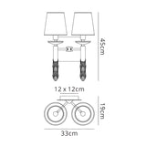 Tiffany 4 Light Crystal Wall Light With Switch - Chrome With Bronze Shades