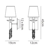 Tiffany 2 Light Crystal Wall Light With Switch - Chrome With Cream Shade