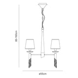 Tiffany 8 Light Crystal Chandelier - Brass With Cream Shades