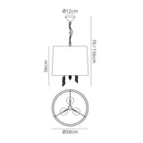 Tiffany 6 Light Crystal Pendant Light – Antique Brass With Cream Shade