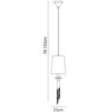 Tiffany 2 Light Crystal Pendant Light – Antique Brass With White Shade