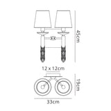 Tiffany 4 Light Crystal Wall Light With Switch - Brass With Bronze Shades