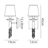 Tiffany 2 Light Crystal Wall Light With Switch - Brass With Cream Shade