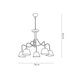 Tentacle 78cm 5 Light Chandelier - Rustic Gold