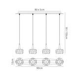 O2 4 Light Bar Pendant Light - Polished Chrome