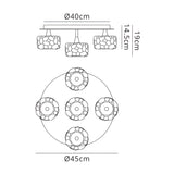 O2 5 Light Semi-Flush Ceiling Light - Polished Chrome