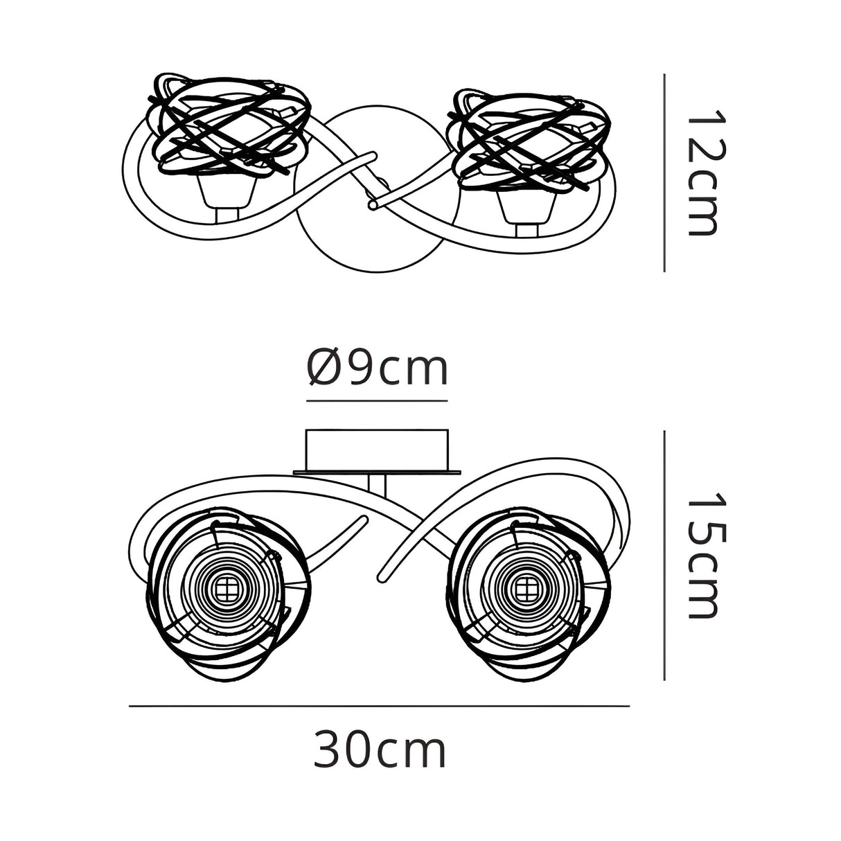 Maremagnum 2 Light Wall Light With Switch - Chrome