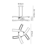 Knot 76cm LED Suspension Light - Gloss Black & Polished Chrome