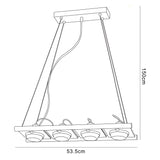 Ull Rectangular 4 Light Linear Suspension Light - Silver