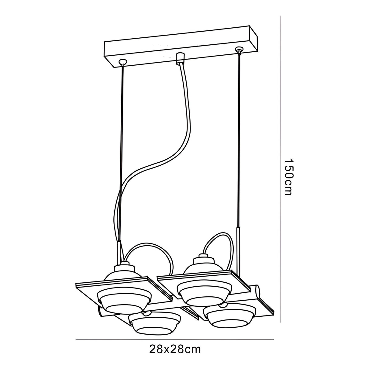 Ull 4 Light Suspension Light - Silver