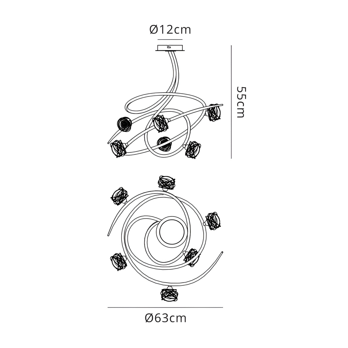 Maremagnum 6 Light Semi-Flush Ceiling Light – Antique Brass