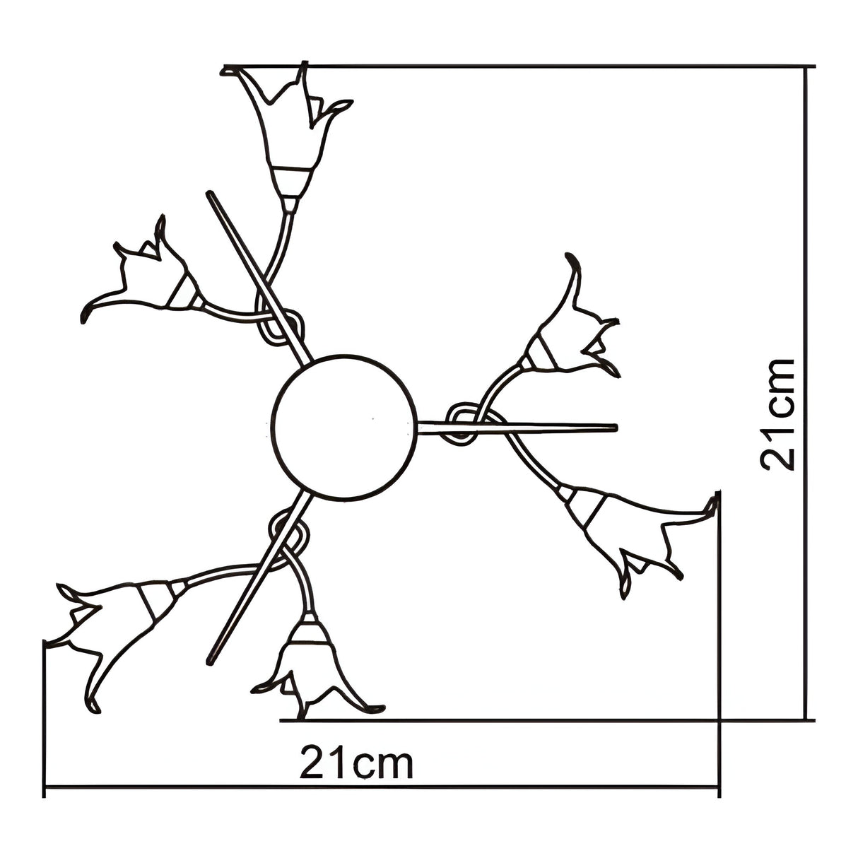 Florida 6 Light Semi-Flush Ceiling Light - Brown/Black Oxide