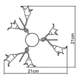 Florida 6 Light Semi-Flush Ceiling Light - Brown/Black Oxide