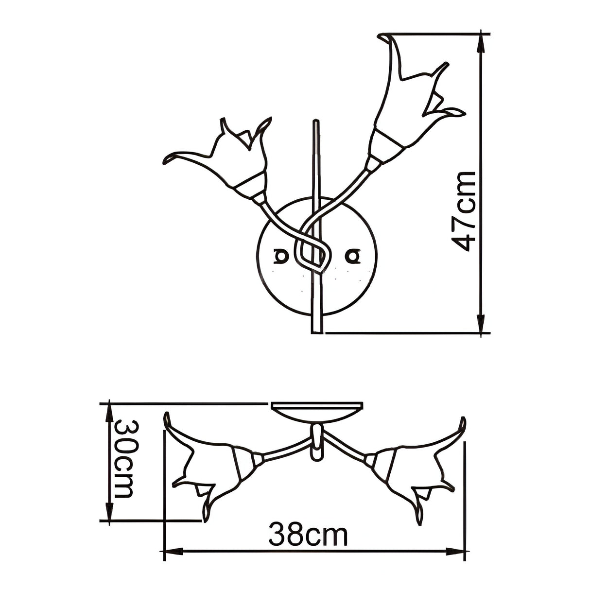Florida 2 Light Wall Light With Switch - Brown/Black Oxide