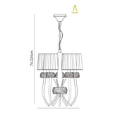 Loewe 50cm 5 Light Chandelier - Antique Brass With Soft Bronze Shades