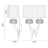 Loewe 2 Light Wall Light With Switch - Brass With Cream Shade