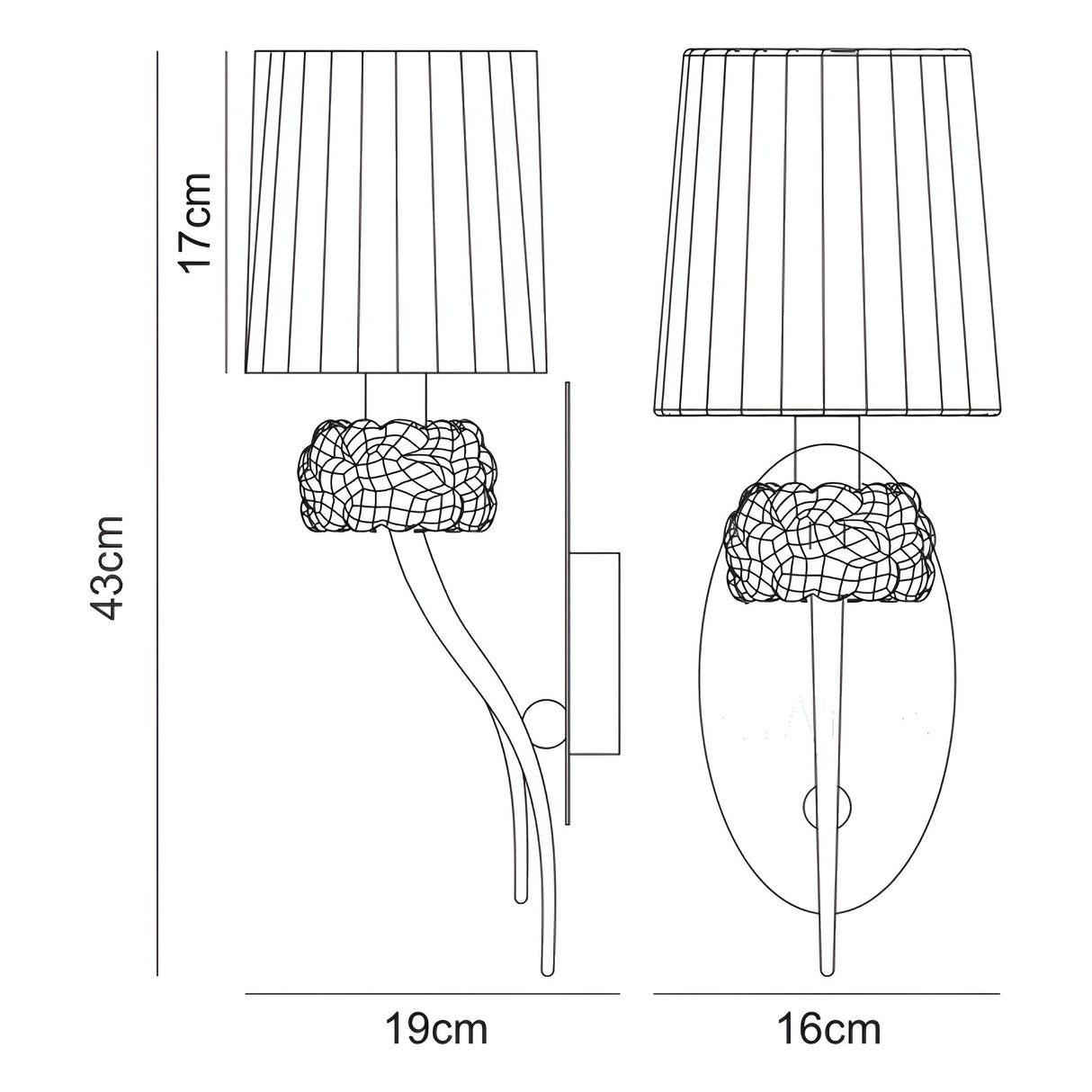 Loewe 1 Light Wall Light With Switch - Brass With Cream Shade