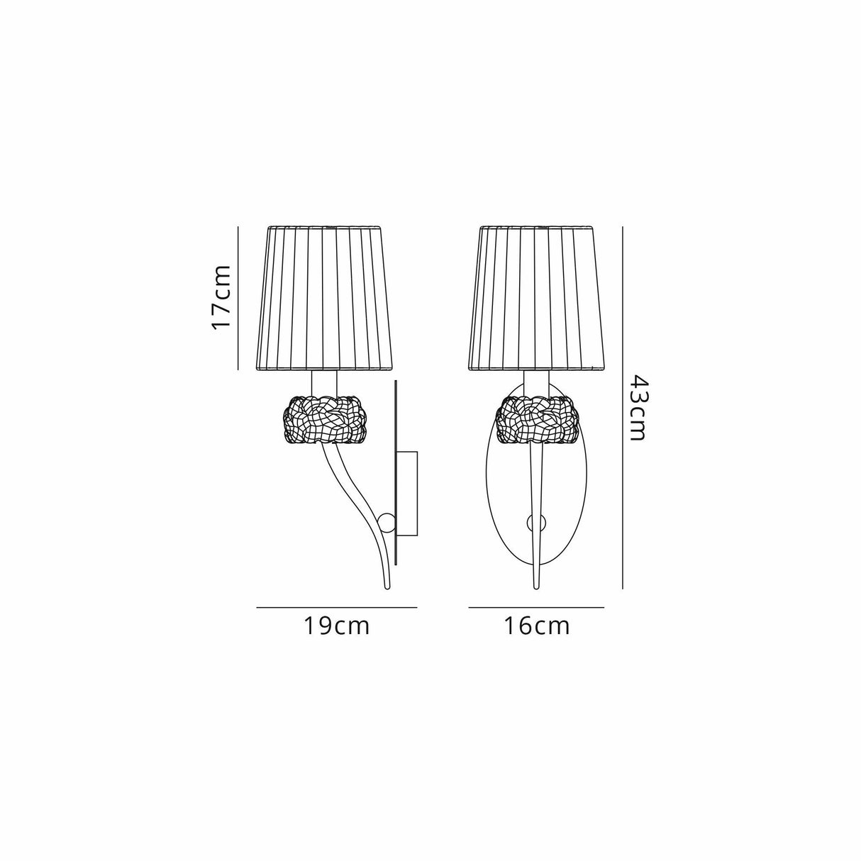 Loewe 1 Light Wall Light - Brass With White Shade