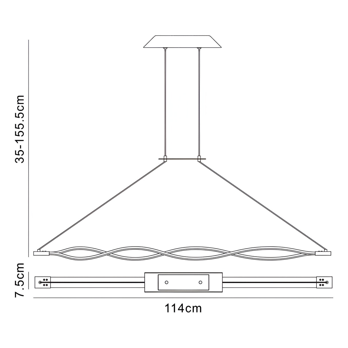 Sahara LED Linear Suspension Light 36W 3000K - Chrome