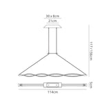 Sahara Dimmable LED Linear Suspension Light 36W 3000K - Chrome