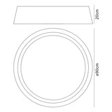 Nordica LED Flush Ceiling Light 3000K 60W - Ivory White