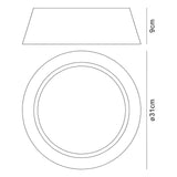 Nordica LED Flush Ceiling Light 3000K 12W - Black