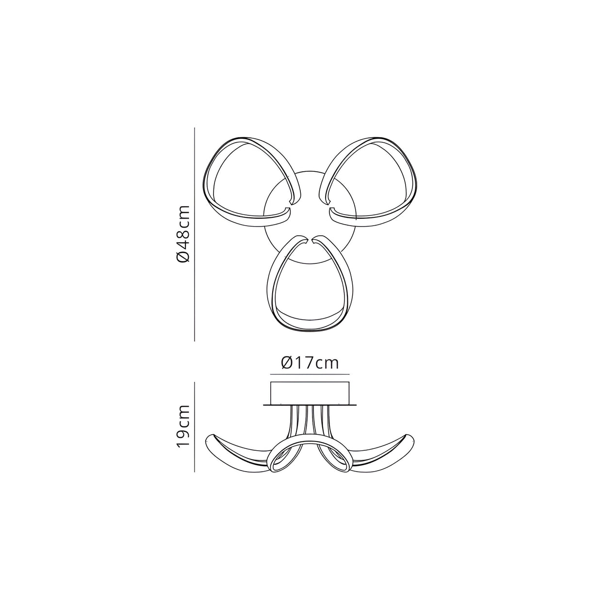 Knot LED Semi-Flush Ceiling Light 3000K 36W - Silver