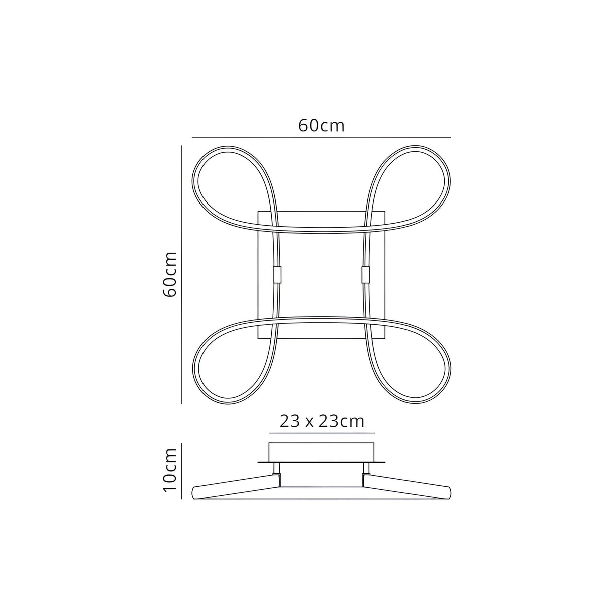 Knot LED Semi-Flush Ceiling Light 3000K 40W - Silver