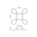 Knot LED Semi-Flush Ceiling Light 3000K 40W - Silver