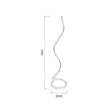 Line drawing of the Nur Blanco XL Dimmable LED Floor Lamp 20W 3000K in Polished Chrome, featuring a tall spiral design and circular base with labeled measurements: 1840 mm height and 450 mm diameter.