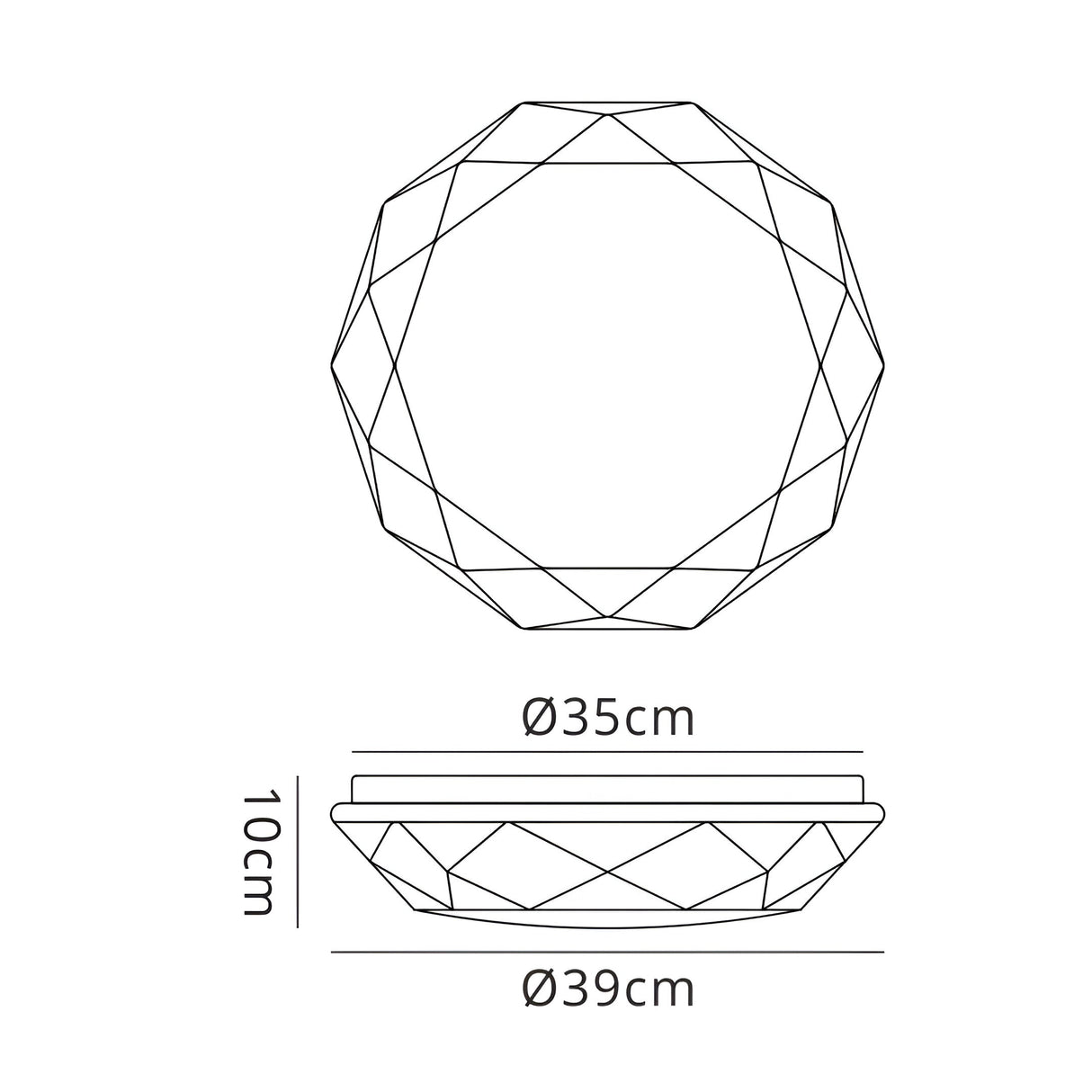Diamante Flush Ceiling Light LED 3000K 21W - White