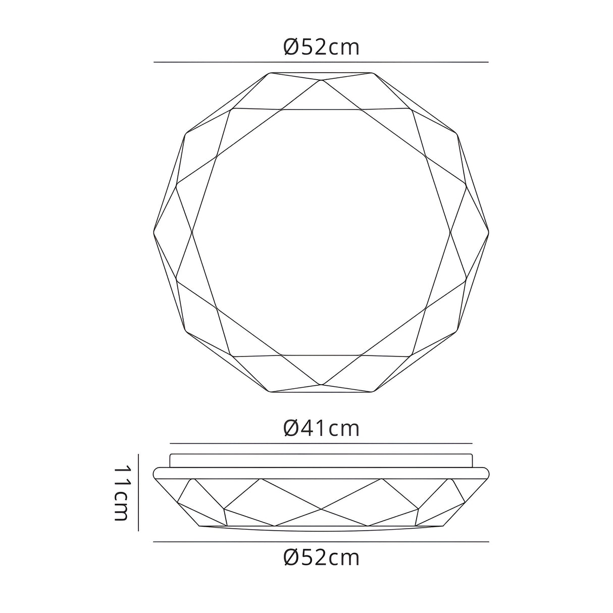 Diamante Flush Ceiling Light LED 5000K 30W - White