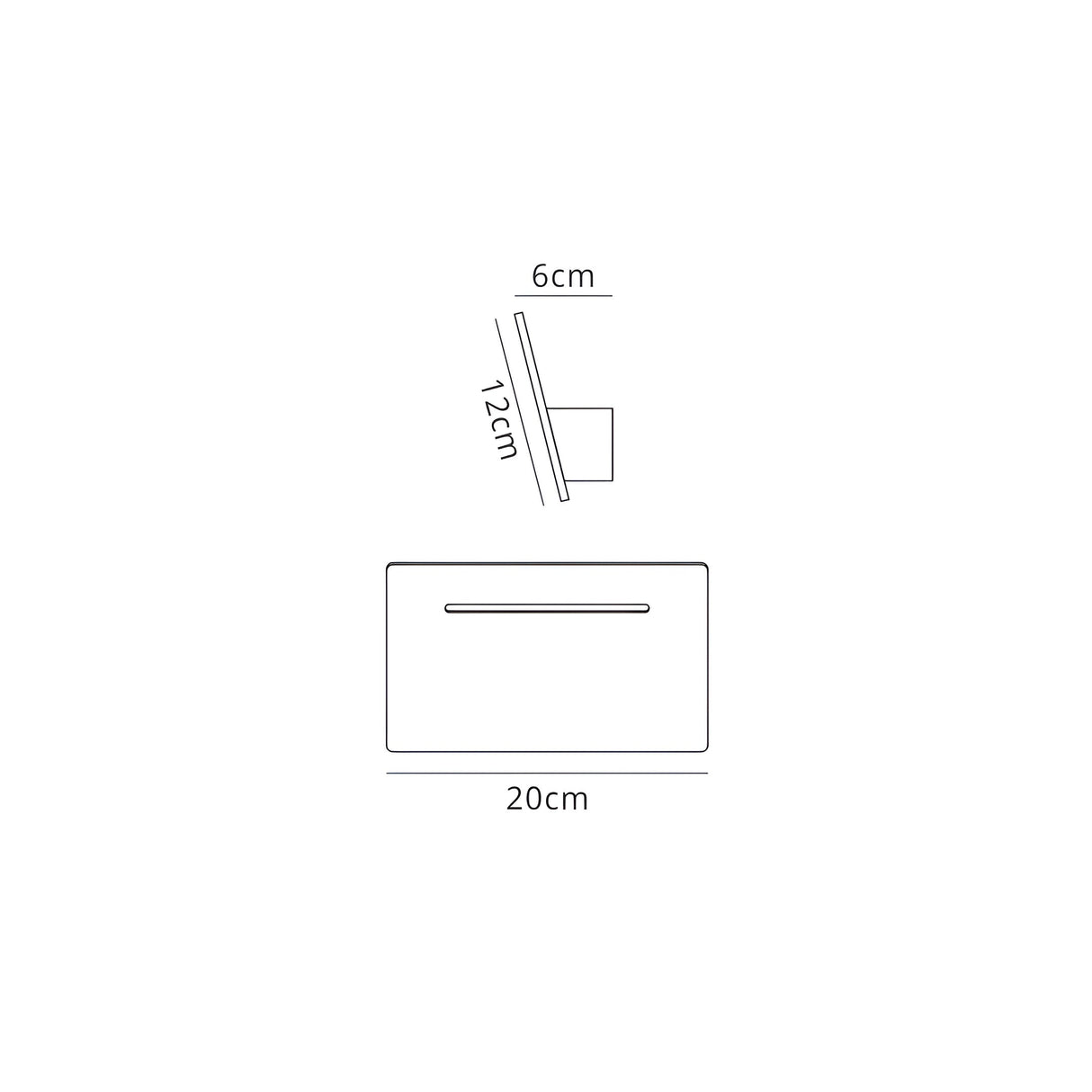Toja 20cm Rectangular LED Wall Light 4W 4000K - White